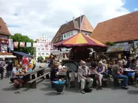 Zu einem vollen Erfolg wurde der von der BC Torgau veranstaltete 5. Vellberger Mittelaltermarkt. Vor allem am Sonntag, 12. August strömte das Volk nur so ins Vellberger Städtle, das mit seiner tollen Kulisse den prächtigen Rahmen für das Mittelalterspektakel bot. Die rund 3000 Besucher ließen sich vor allem vom Gaukler Lupus und den Fakiren begeistern, die mehrfach ihr Können unter Beweis stellten. Die Kinder waren auch von den kämpfenden Rittern und Knappen auf der Bastion angetan. Die Verkaufsbuden boten zahlreiche zum Mittelalter passende Waren an und an 6 Ständen gab es Spezialitäten zum Verzehren, die man sonst nicht angeboten bekommt. Dem aufkommenden Durst konnte ein Stand mit einem großen Bierfass in der Marktplatzmitte abhelfen.