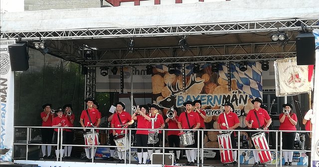 Der Fanfarenzug Schwäbisch Hall beim ihrem Platzkonzert am Samstag.